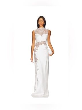 Shona Joy Stratus Lace High Neck Maxi Dress